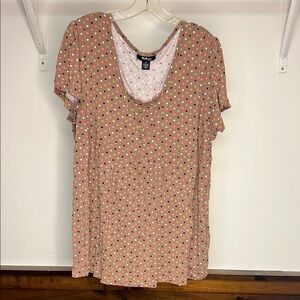 Style‎ & Co. Woman Babydoll Polka Dot Women's Top- 3X